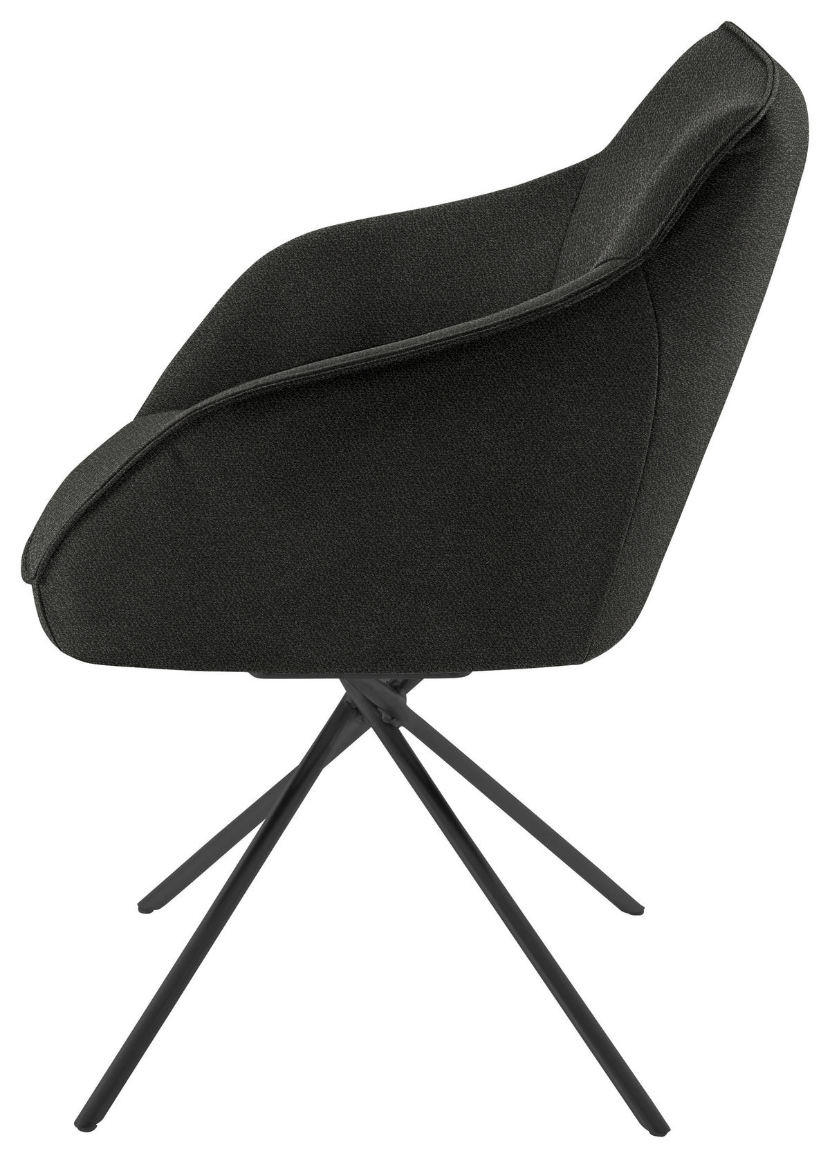 ARMLEHNSTUHL  in Nickel Flachgewebe  - Anthrazit/Schwarz, Design, Textil/Metall (60/84/67cm) - Koinor