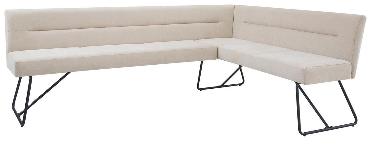 ECKBANK 225/165 cm  in Schwarz, Beige  - Beige/Schwarz, MODERN, Textil/Metall (225/165cm) - Stylife