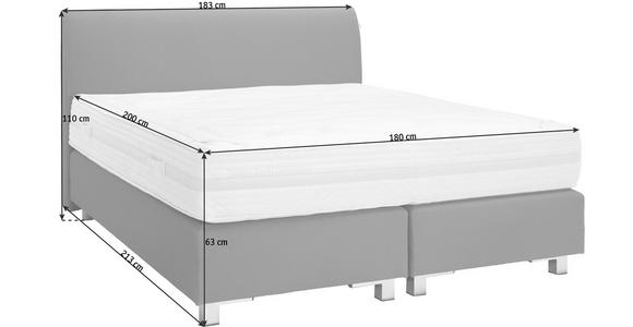 BOXSPRINGBETT Flachgewebe 180/200 cm INKL. Matratze, Topper - Chromfarben/Dunkelbraun, KONVENTIONELL, Holz/Holzwerkstoff (180/200cm) - Dieter Knoll