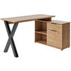 ECKSCHREIBTISCH 140/95/76 cm  in Eichefarben  - Eichefarben/Schwarz, Modern, Holzwerkstoff/Metall (140/95/76cm) - Livetastic