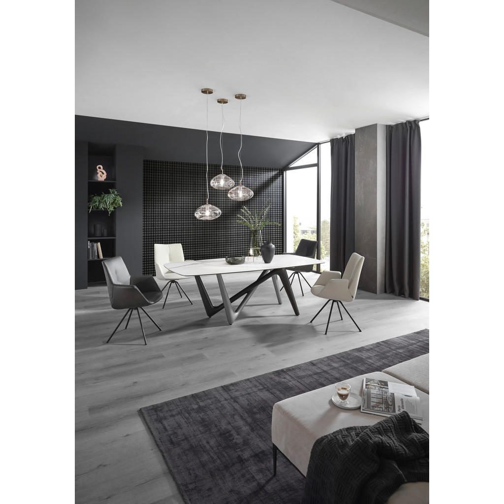 Thumbnail - Dieter Knoll Esstisch, Anthrazit, Grau, Weiß, Kunststoff, Keramik, oval, Z-Form, 110x75x220 cm, in verschiedenen Größen ...