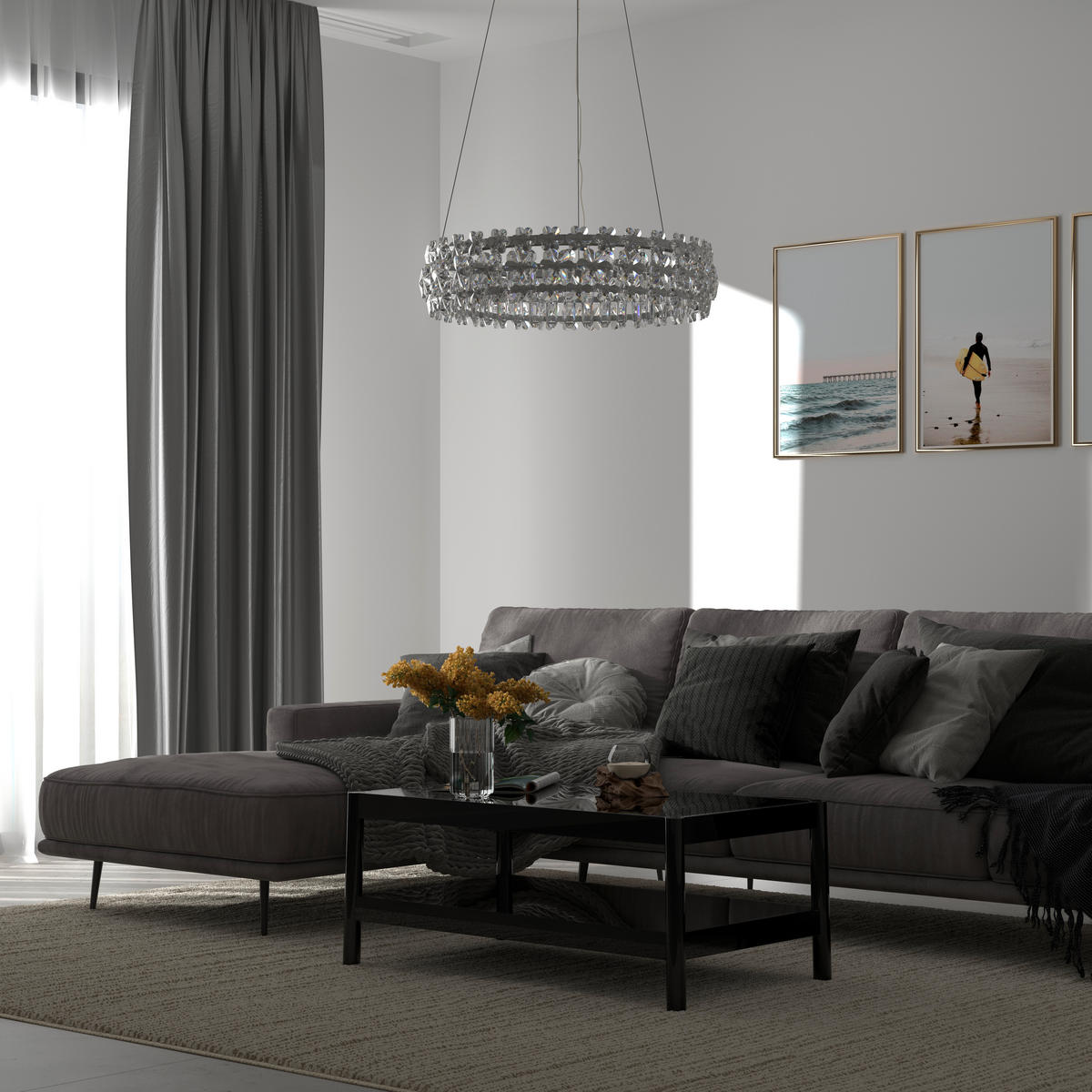 LED-HÄNGELEUCHTE 60/150 cm  - Klar, Design, Glas/Metall (60/150cm) - Glandor