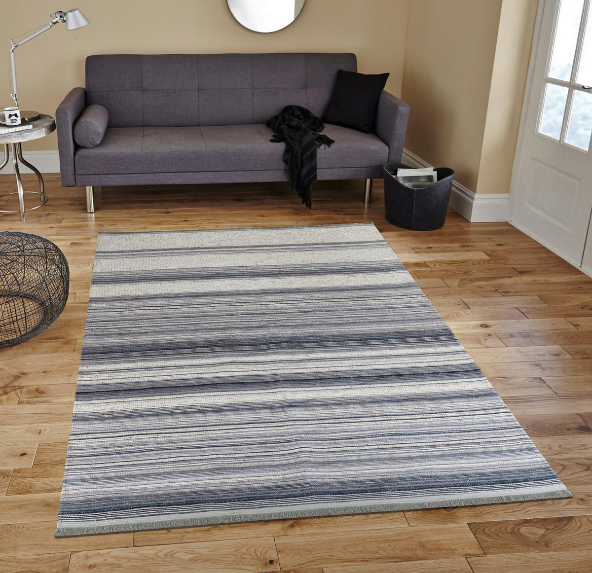 Webteppich Arjen 120/170 cm Efe Blau, Beige  - Blau/Beige, Natur, Naturmaterialien/Textil (120/170cm)