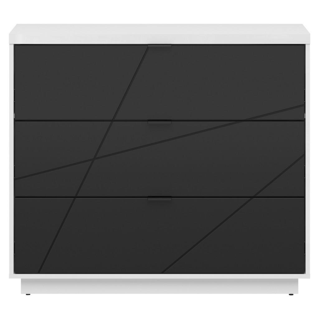 Thumbnail - Mid.you Kommode, Schwarz, Weiß, Holzwerkstoff, 3 Schubladen, 106x93x42.5 cm, Wohnzimmer, Kommoden & Sideboards, Kommoden