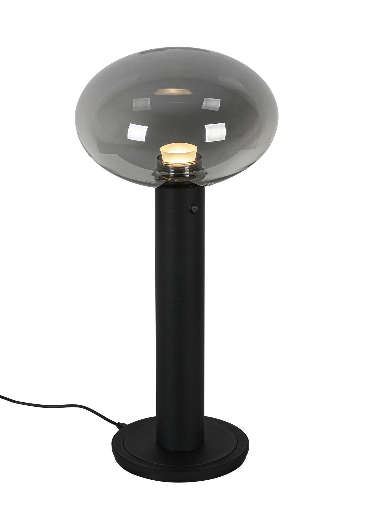 AKKU-TISCHLEUCHTE 20/42 cm  - Chromfarben/Schwarz, Design, Glas/Kunststoff (20/42cm) - Dieter Knoll