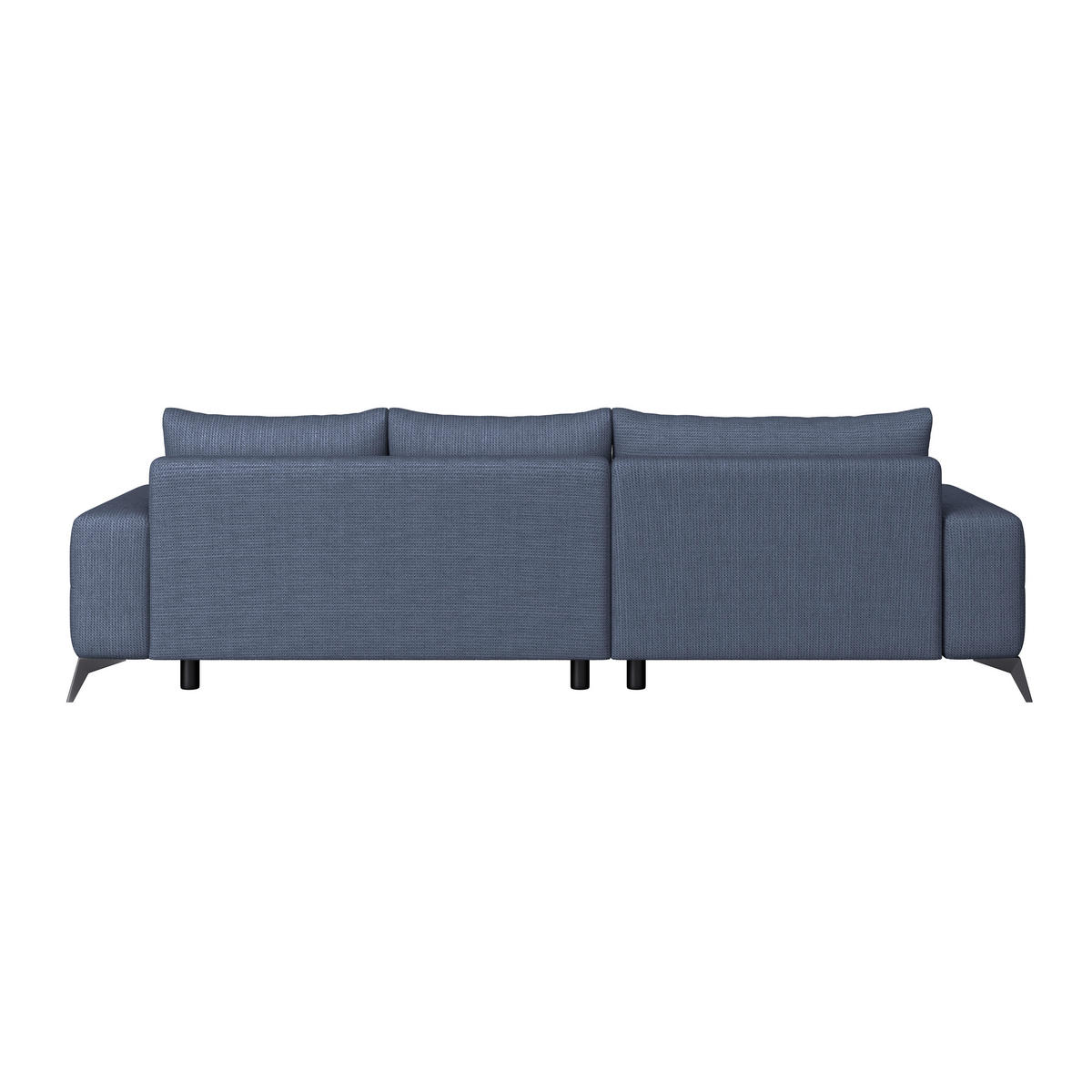 ECKSOFA MAURO Blau Flachgewebe  - Blau/Schwarz, Trend, Textil/Metall (175/290cm) - MID.YOU