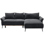 ECKSOFA in Chenille Schwarz  255/164 cm  - Schwarz, KONVENTIONELL, Textil/Metall (255/164cm) - Carryhome