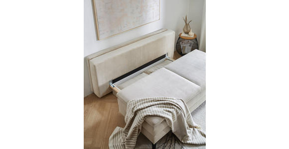 BOXSPRINGSOFA Charlize in Cord Beige  - Beige/Schwarz, Design, Textil/Metall (200/100/108cm) - Novel