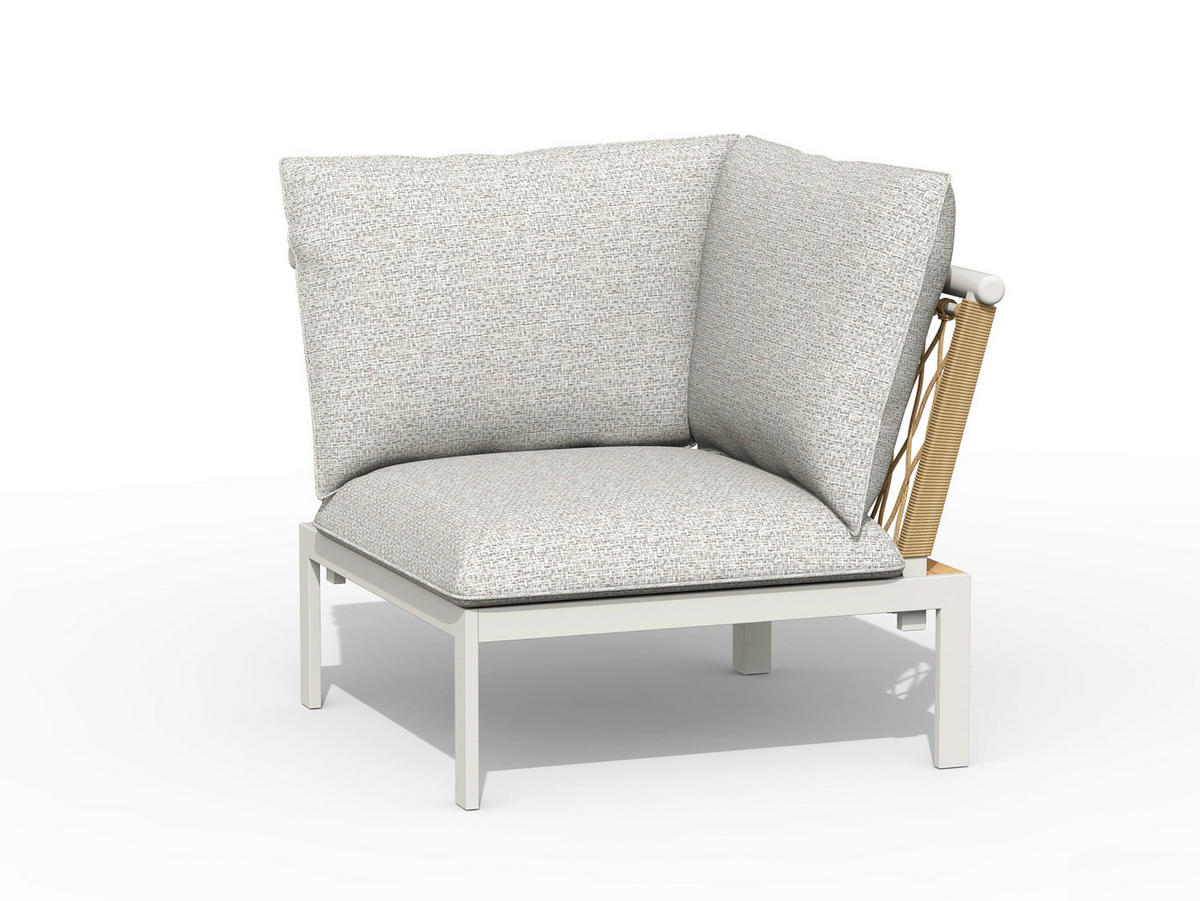 LOUNGEGARNITUR 4-teilig  - Creme/Teakfarben, Basics, Holz/Textil (247/247cm) - Tierra Outdoor