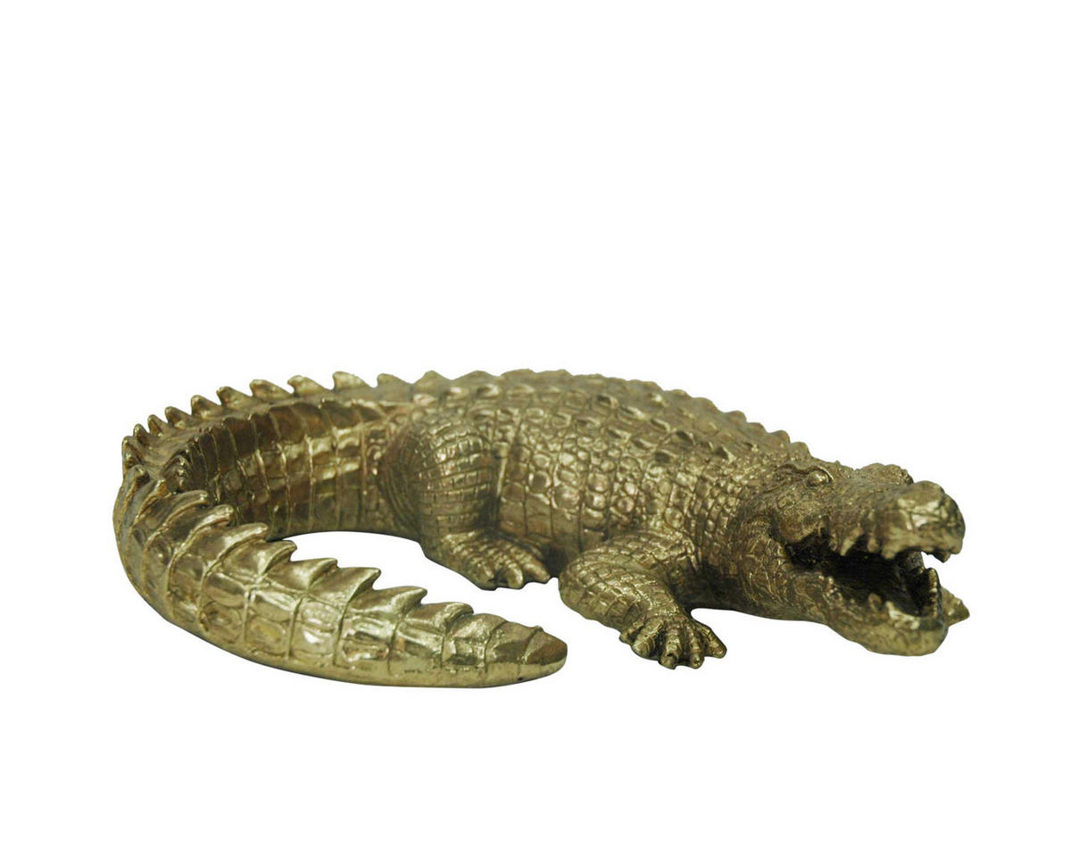 DEKOKROKODIL - Goldfarben, Lifestyle, Kunststoff (23/19/6cm) - Ambia Home