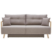 ROZKLÁDACÍ POHOVKA, textil, světle hnědá - přírodní barvy/světle hnědá, Konvenční, dřevo/textil (200/92/95cm) - Venda