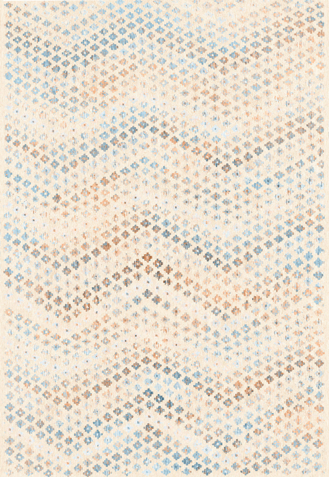 VINTAGE-TEPPICH Ondea Zigira 200/290 cm  in Creme, Pastellblau, Cognac  - Pastellblau/Cognac, Trend, Kunststoff/Textil (200/290cm) - Lindorug