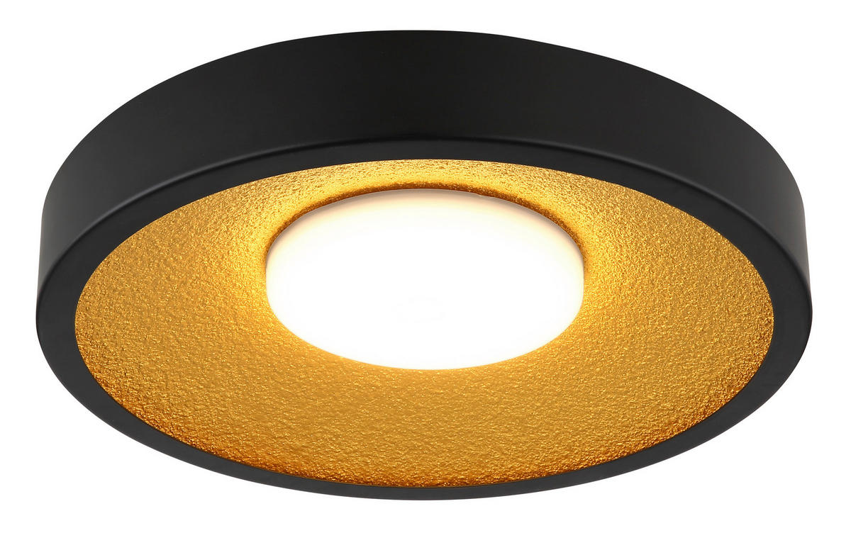 LED-DECKENLEUCHTE 40/8,7 cm   - Goldfarben/Schwarz, Design, Kunststoff/Metall (40/8,7cm) - Globo