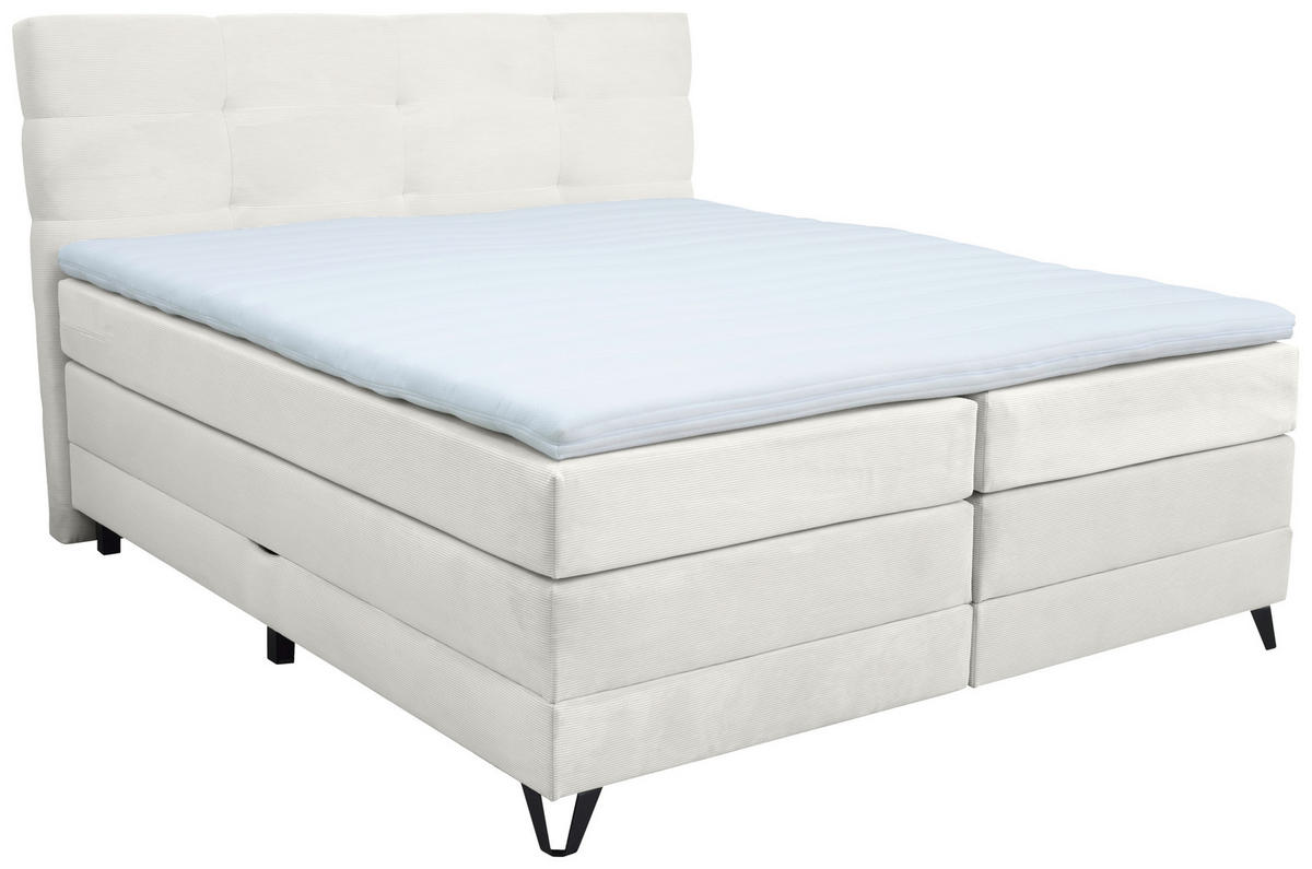 BOXSPRINGBETT 180/200 cm  in Naturfarben  - Schwarz/Naturfarben, KONVENTIONELL, Textil/Metall (180/200cm) - Carryhome