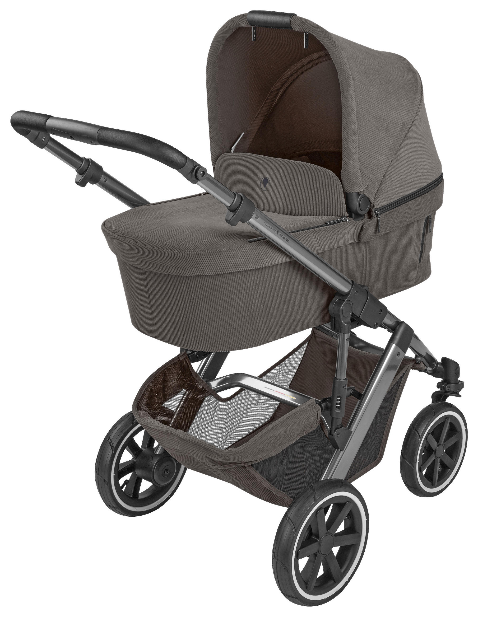 KINDERWAGEN  Salsa 5 Air  Almond  - Dunkelgrau/Anthrazit, Basics, Textil/Metall (63/118/95,5cm) - ABC Design