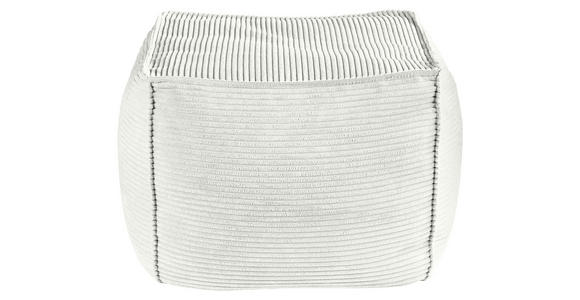 POUF in Weiß Textil  - Weiß, KONVENTIONELL, Textil (66/40/66cm) - Hom`in