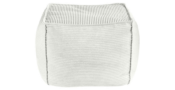 POUF Cord 66/40/66 cm  - Weiß, KONVENTIONELL, Textil (66/40/66cm) - Hom`in