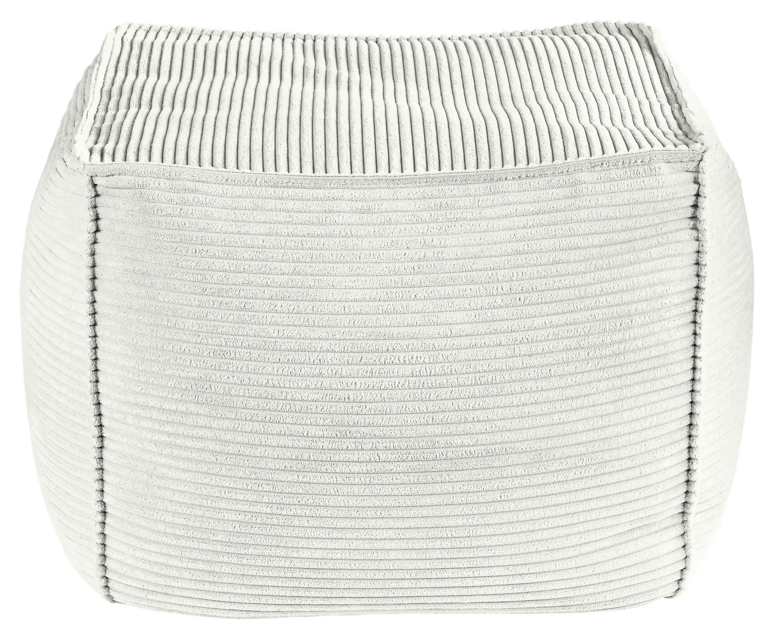 POUF in Weiss Textil  - Weiss, Konventionell, Textil (66/40/66cm) - Hom`in