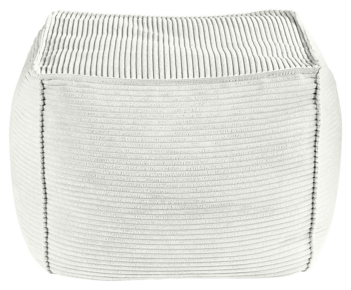 POUF Cord 66/40/66 cm  - Weiß, KONVENTIONELL, Textil (66/40/66cm) - Hom`in