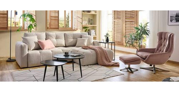 ECKSOFA in Chenille Hellgrau  - Hellgrau/Schwarz, MODERN, Kunststoff/Textil (276/172cm) - Hom`in