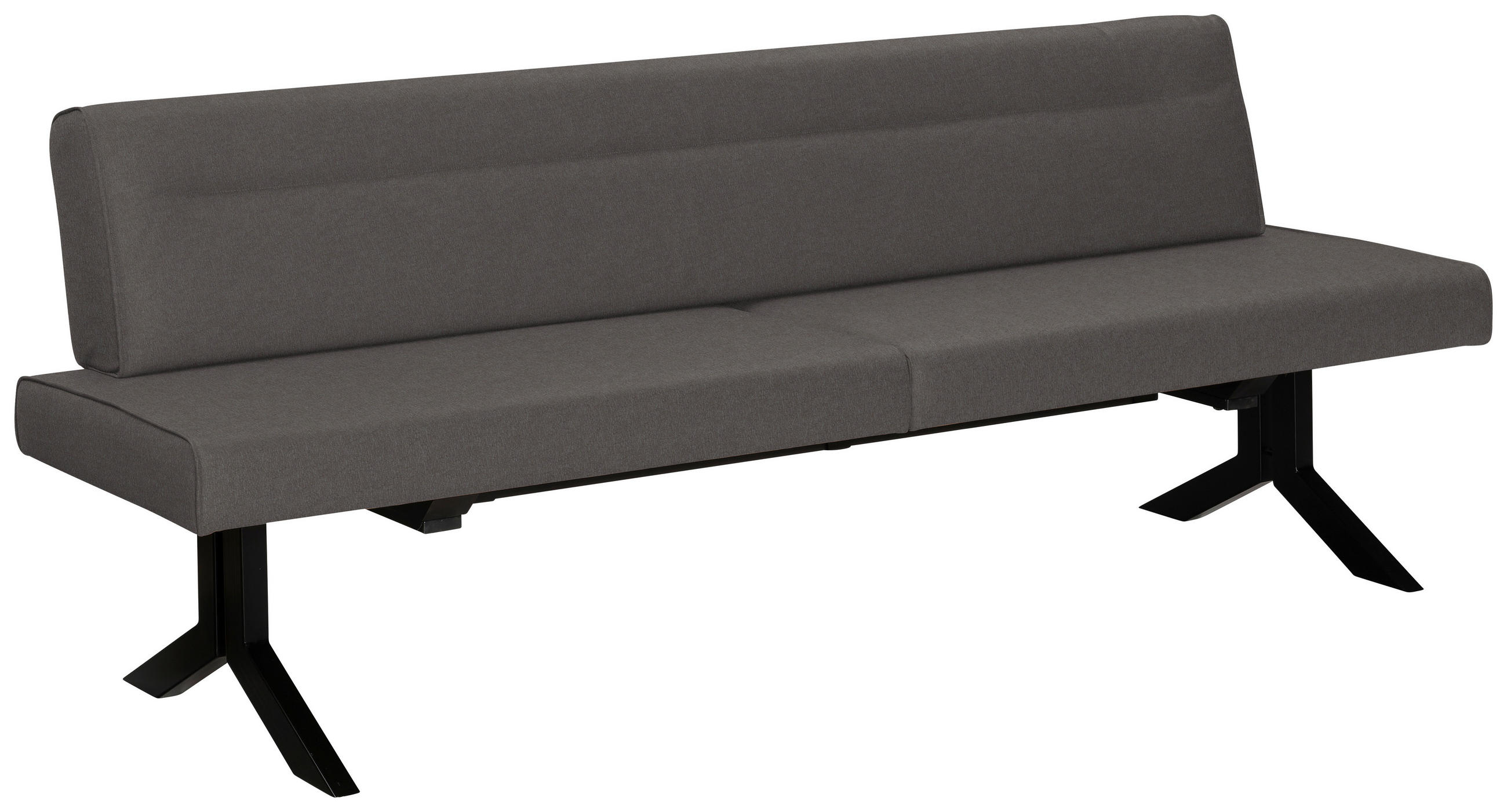 SITZBANK 220/87/70 cm  in Dunkelgrau  - Dunkelgrau/Schwarz, KONVENTIONELL, Textil/Metall (220/87/70cm) - Moderano