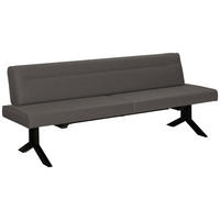 SITZBANK in Metall, Textil Dunkelgrau  - Dunkelgrau/Schwarz, Konventionell, Textil/Metall (220/87/70cm) - Moderano