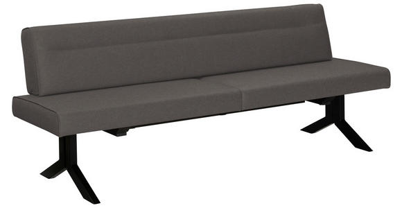 SITZBANK 220/87/70 cm in Dunkelgrau - Dunkelgrau/Schwarz, KONVENTIONELL, Textil/Metall (220/87/70cm) - Moderano
