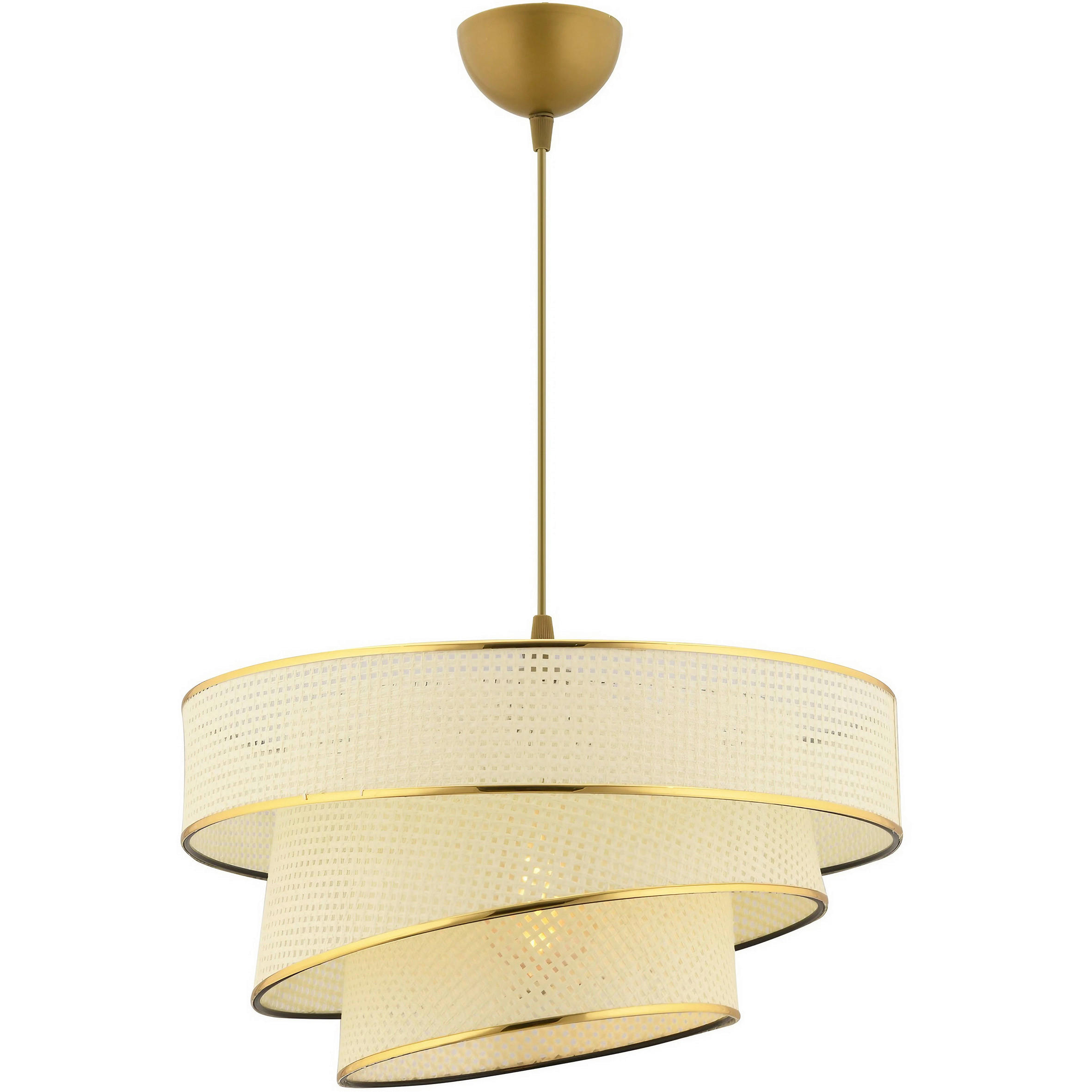 HÄNGELEUCHTE 40/72 cm   - Goldfarben/Weiß, Design, Textil/Metall (40/72cm) - P & B
