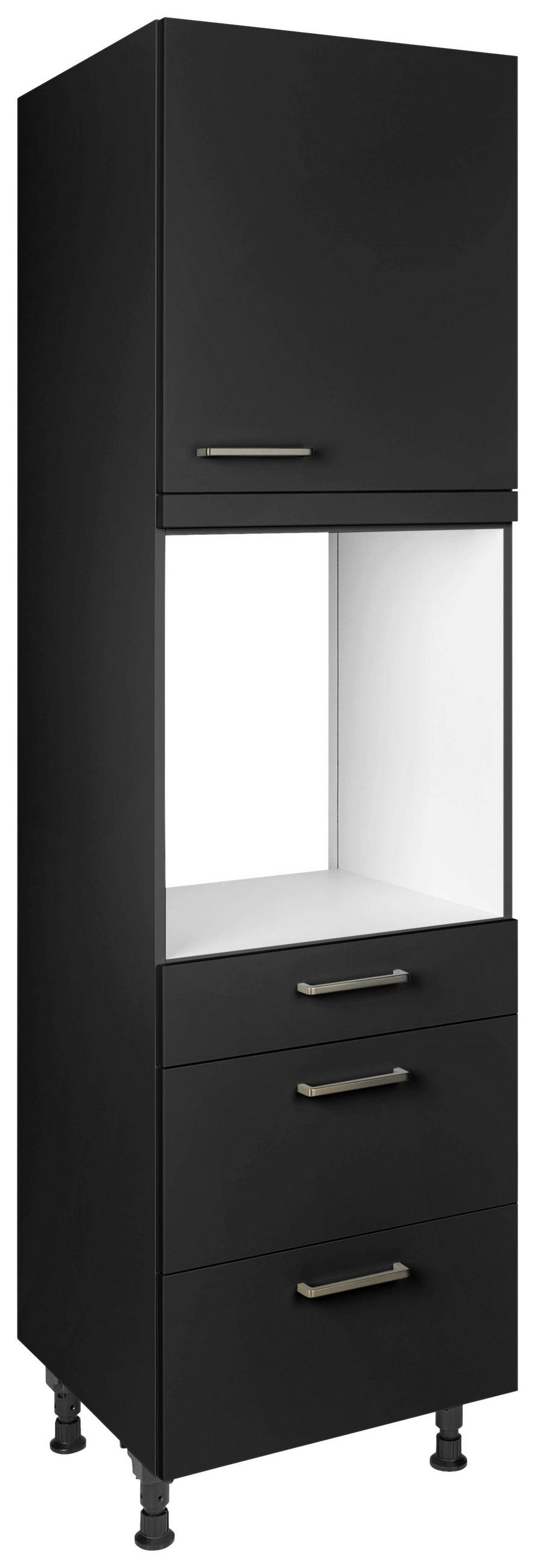 GERÄTEUMBAUSCHRANK 60/216,6/58 cm  Schwarz  - Edelstahlfarben/Schwarz, Modern, Holzwerkstoff/Metall (60/216,6/58cm) - Nobilia