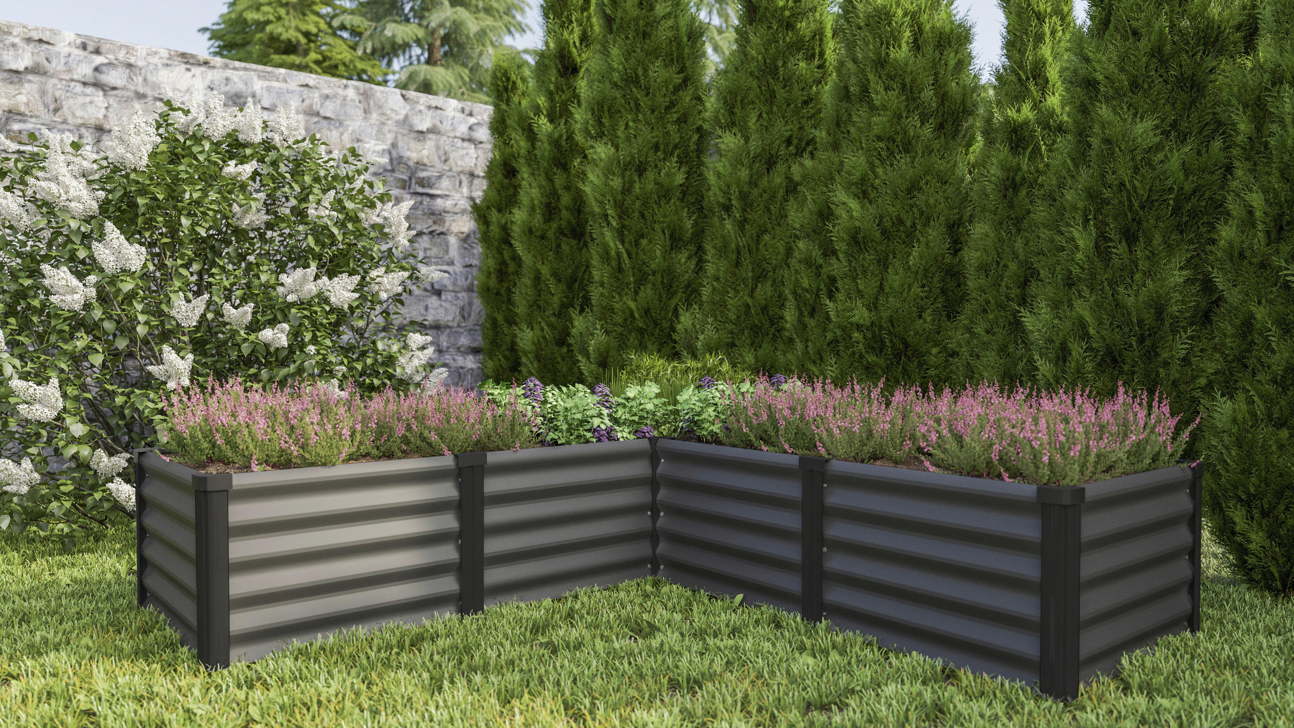 Hochbeet Stahl Linus In & Out Bht: 185x40,3x185 Cm Schwarz