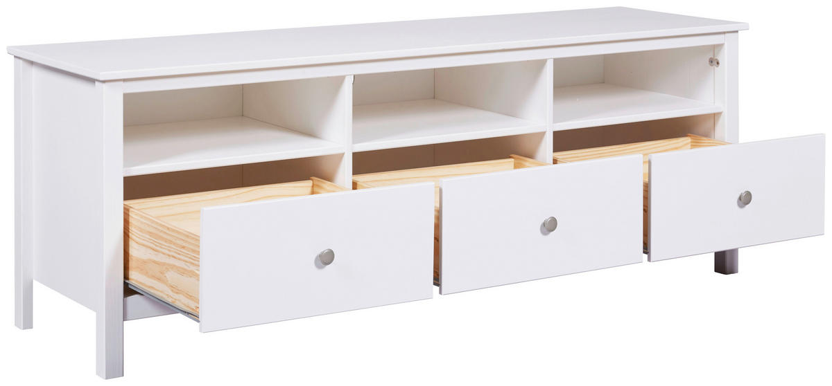 NIZKA OMARICA bela  - srebrne barve/bela, Design, kovina/les (160/57/45cm) - Livetastic