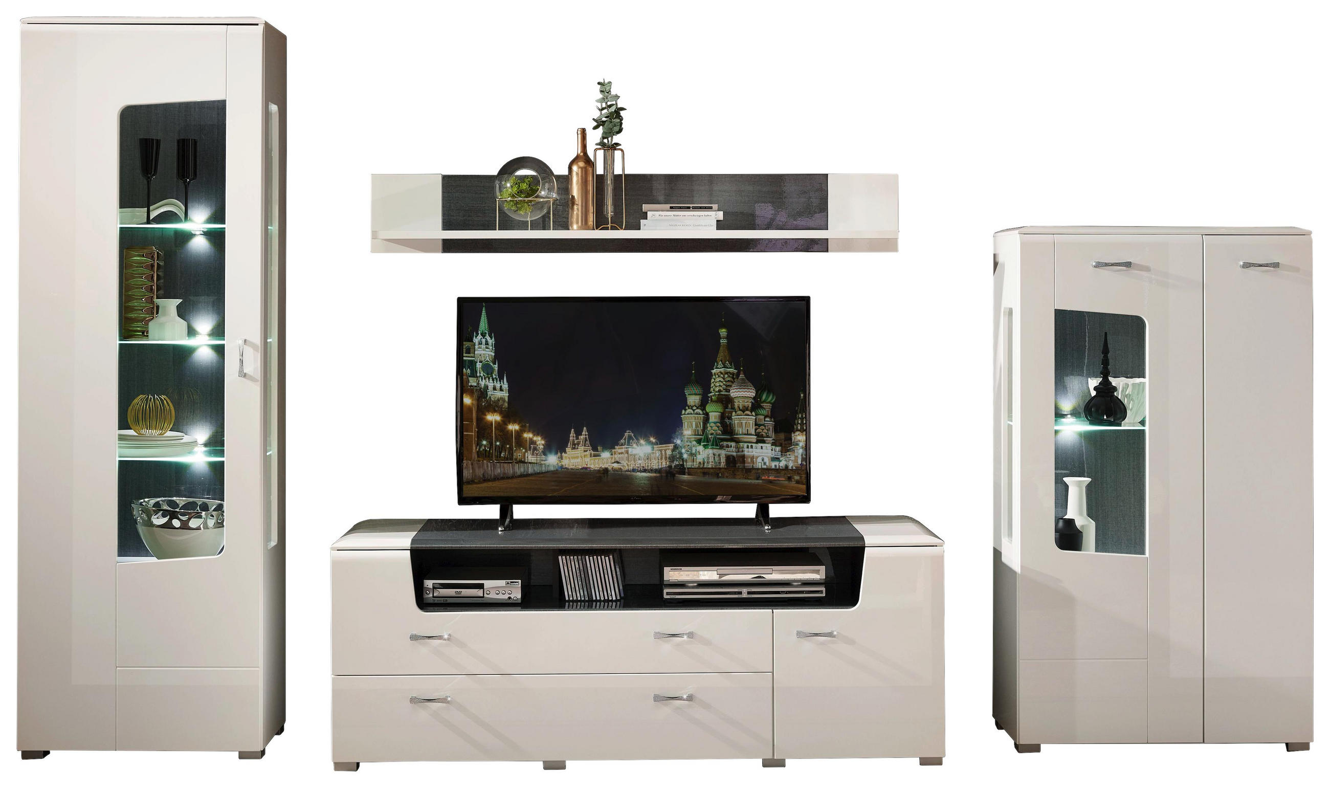 Wohnwand Weiss Mit Beleuchtung Online Bestellen