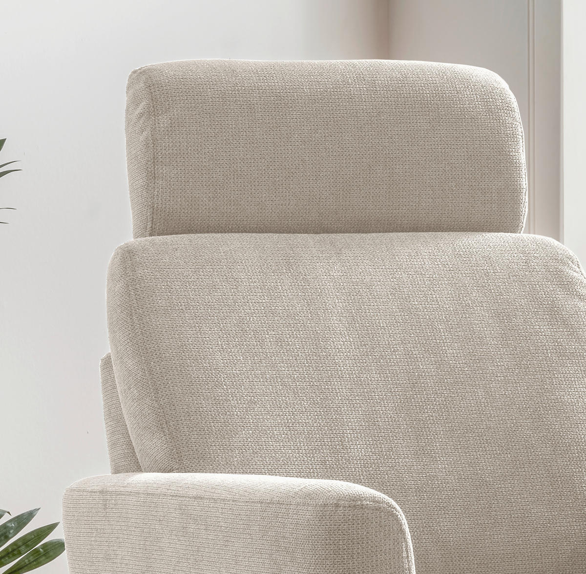 RELAXSESSEL Chenille Rücken echt    - Beige/Schwarz, MODERN, Textil/Metall (77/105/87-154cm) - Livetastic