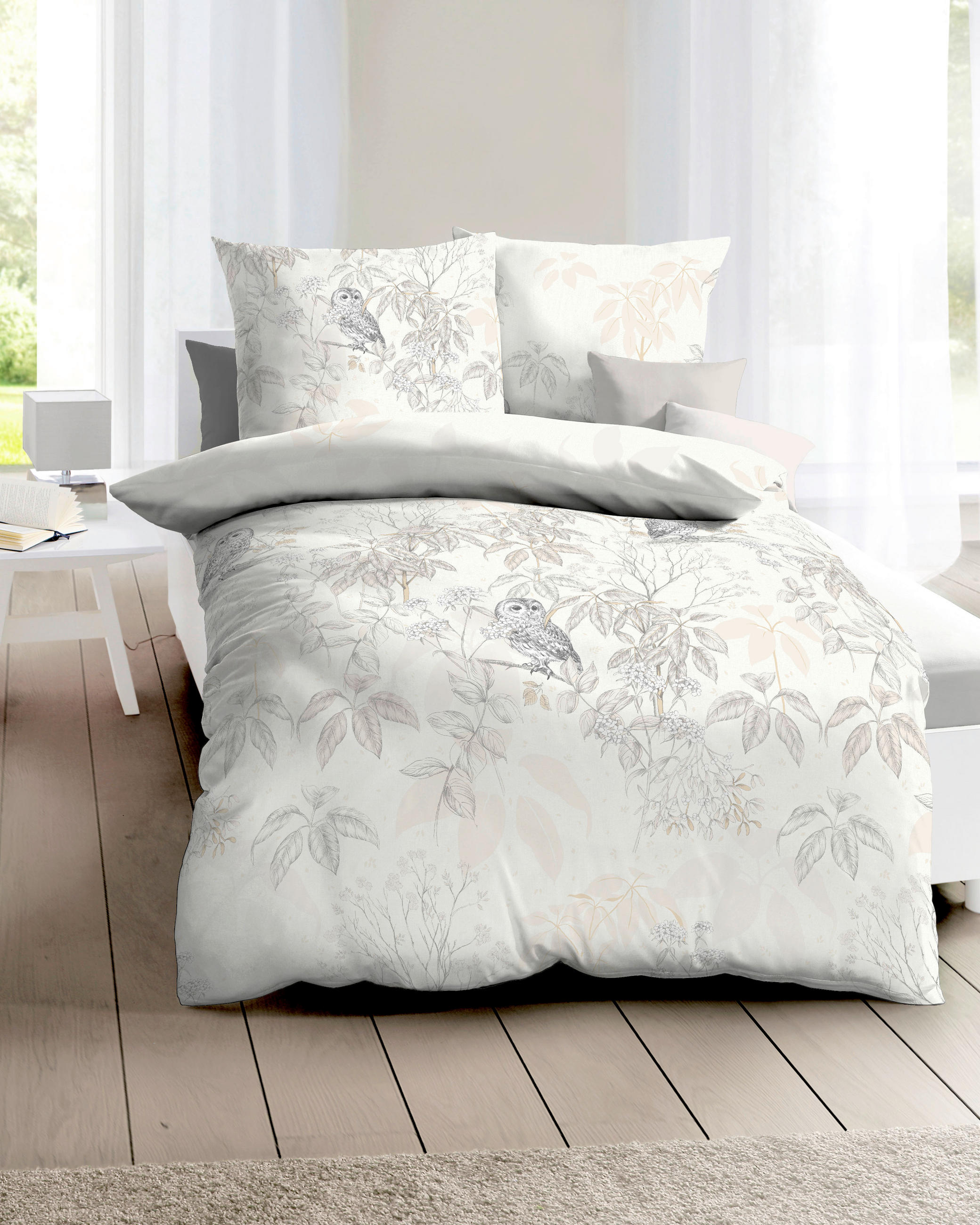 POSTELJNINA Schneeeule 140/1 cm bombažni flanel naravne barve  - naravne barve, Konvencionalno, tekstil (140/1cm) - Kaeppel