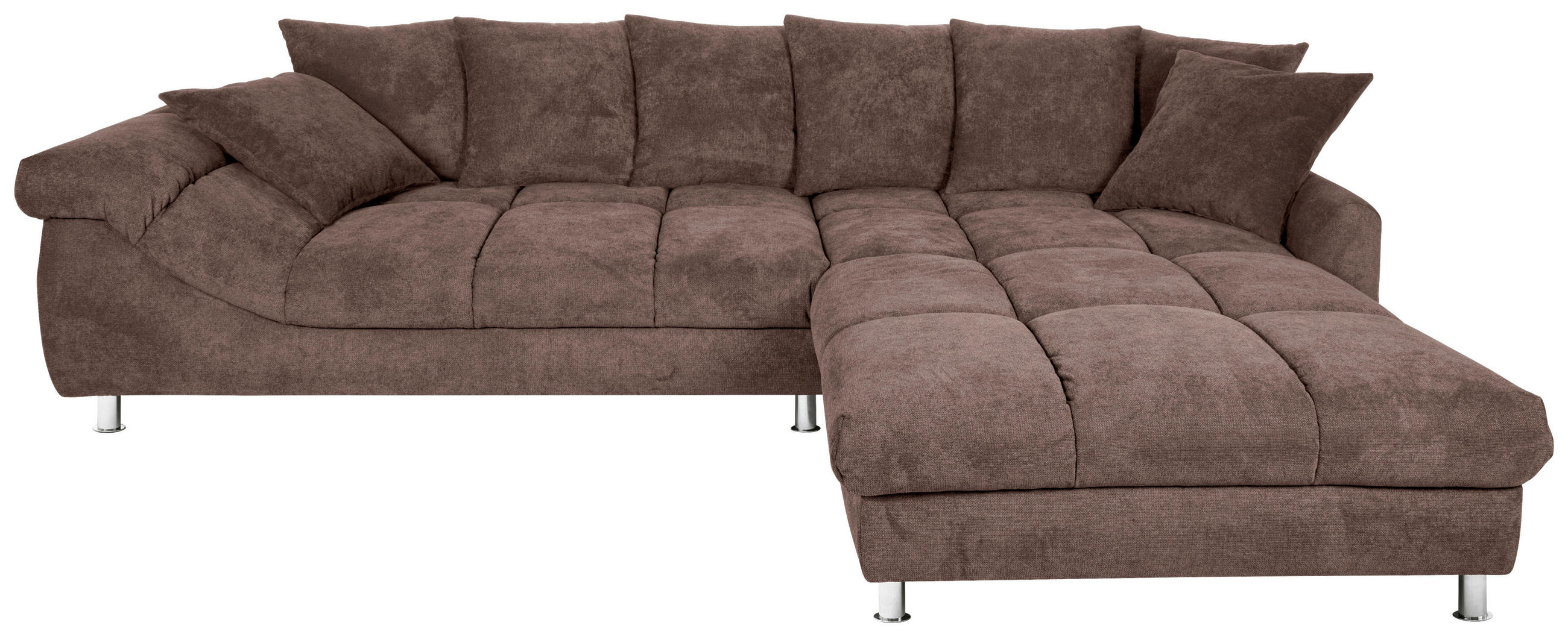 ECKSOFA in Webstoff Taupe  337/228 cm  - Taupe, Design, Textil/Metall (337/228cm) - Carryhome