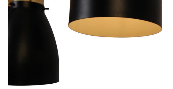 HÄNGELEUCHTE  - Schwarz/Naturfarben, Trend, Holz/Metall (90/15/150cm) - Novel