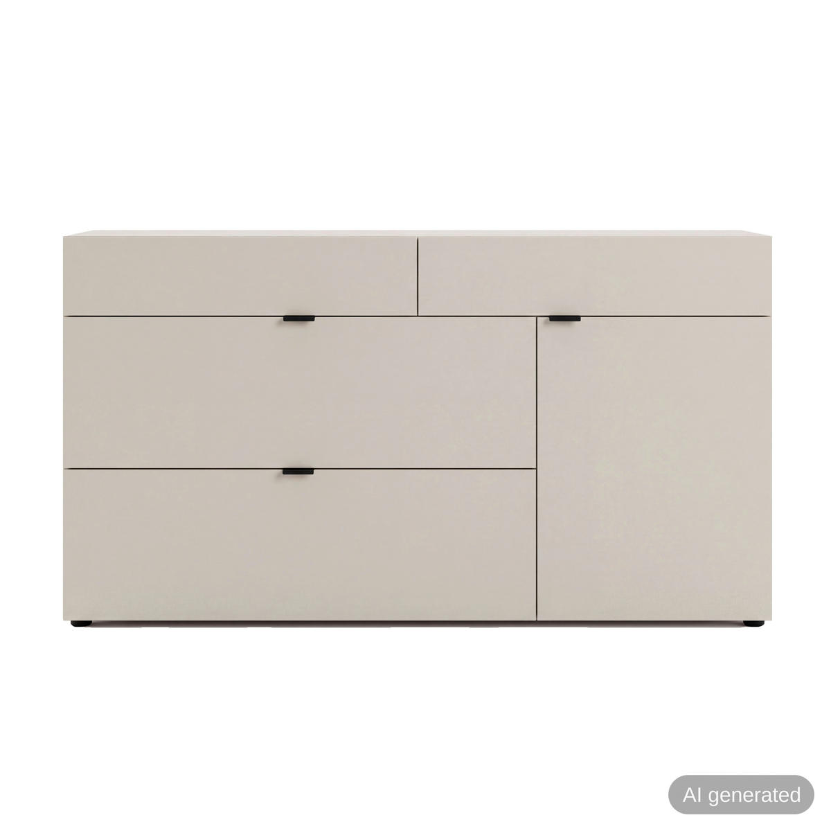 KOMMODE , 75/99/29 cm, 1 Schublade(n)  - Kaschmir/Schwarz, Design, Holzwerkstoff/Kunststoff (75/99/29cm) - MID.YOU