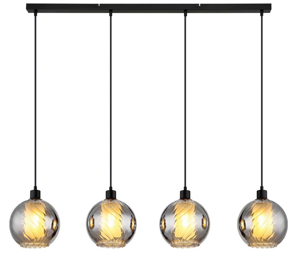 HÄNGELEUCHTE ULF 110/20/120 cm   - Schwarz/Weiß, Design, Glas/Kunststoff (110/20/120cm)