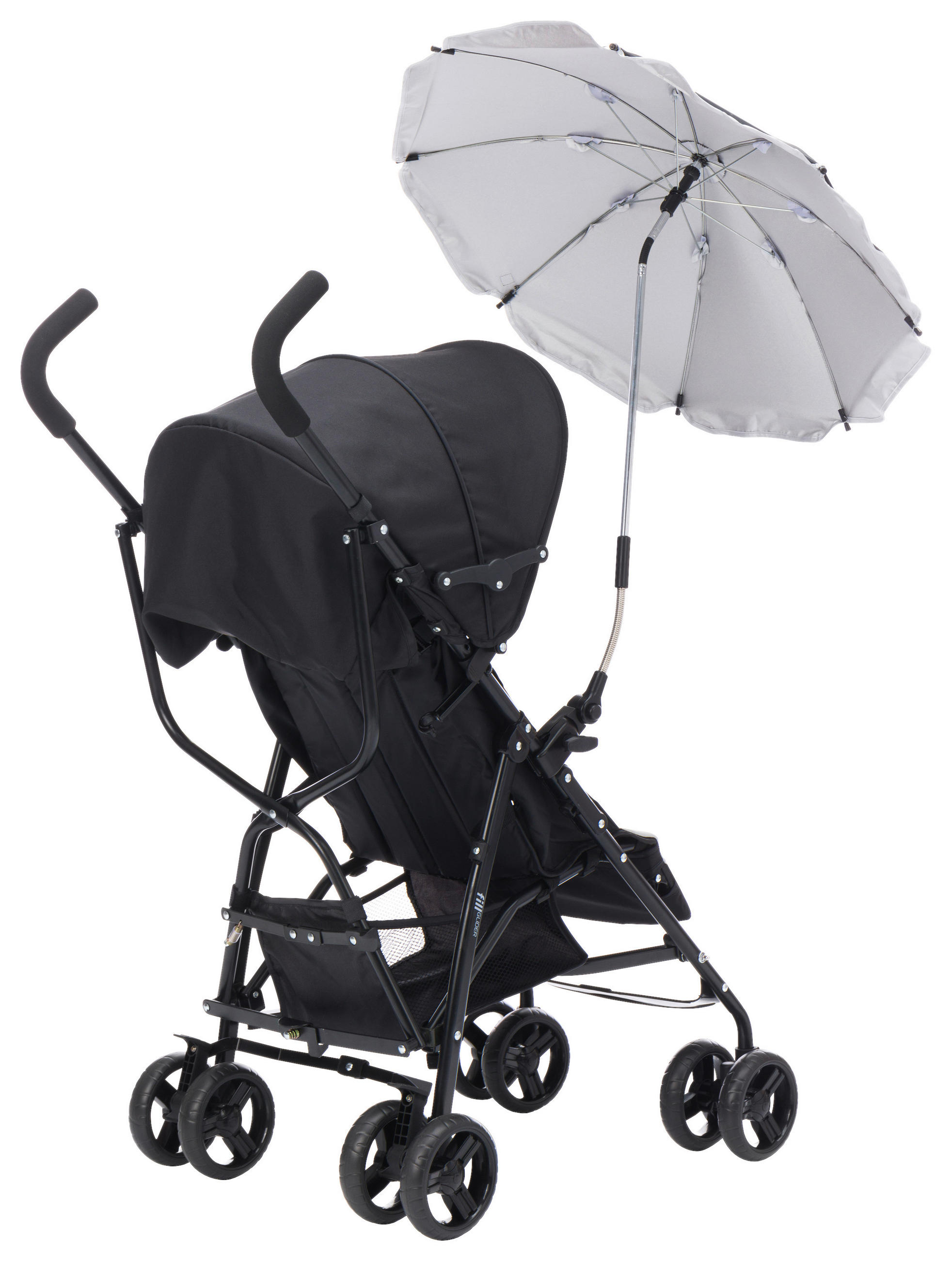 KINDERWAGENSONNENSCHIRM EASY FIT  - Rosa/Grau, Basics, Kunststoff/Metall (75cm) - Jimmylee