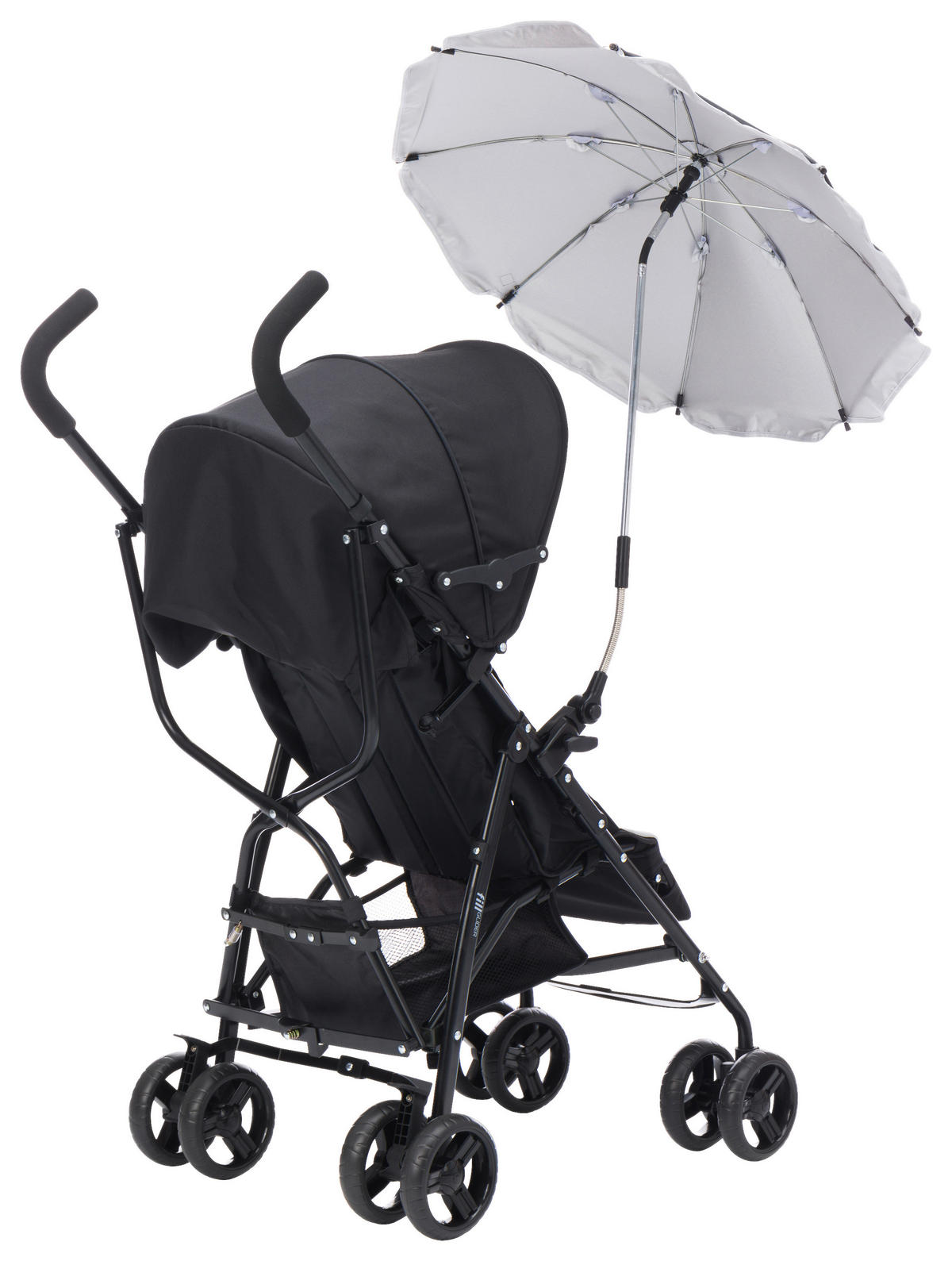 KINDERWAGENSONNENSCHIRM EASY FIT  - Rosa/Grau, Basics, Kunststoff/Metall (75cm) - Jimmylee