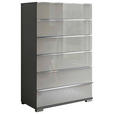 KOMMODE , 75/120/42 cm, 6 Schublade(n)  - Chromfarben/Dunkelgrau, Basics, Glas/Holzwerkstoff (75/120/42cm) - Venda
