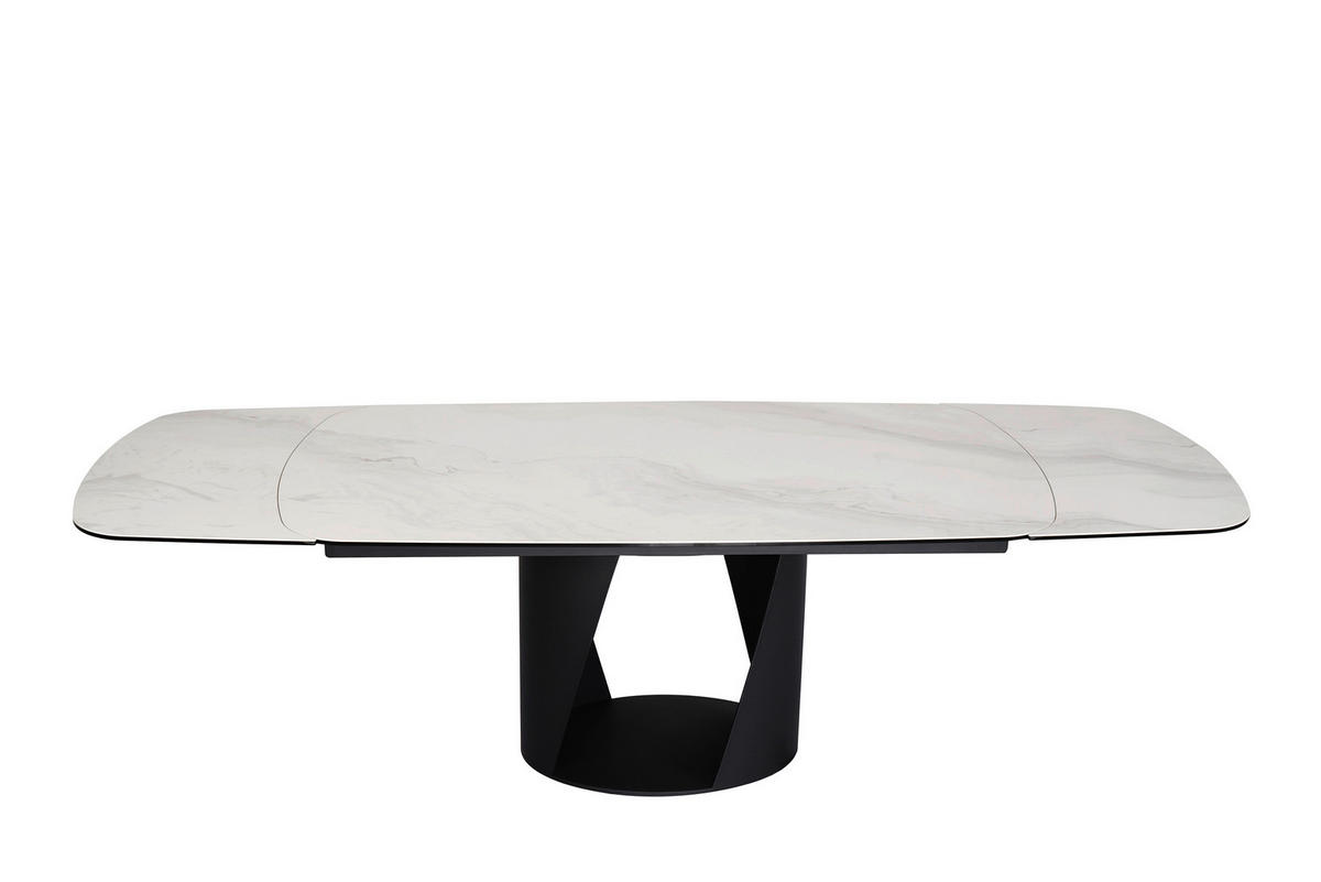 ESSTISCH 180-270/98/76 cm  Metall, Glas, Keramik ausziehbar rechteckig Schwarz, Weiß  - Schwarz/Weiß, Design, Glas/Keramik (180-270/98/76cm) - Belluti