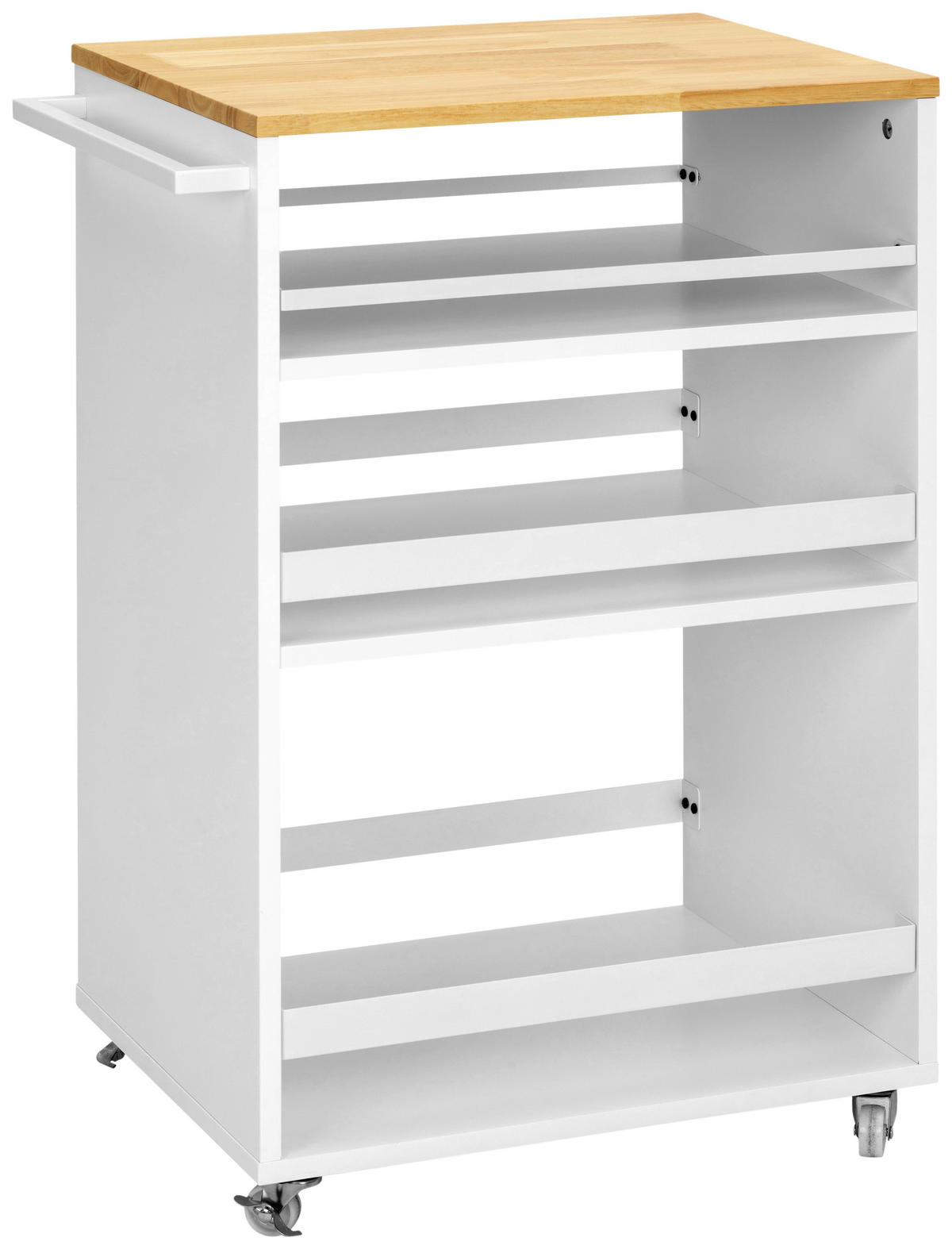 SERVÍROVACÍ VOZÍK, přírodní barvy, bílá, 50/78/38 cm - bílá/přírodní barvy, Design, kov/dřevo (50/78/38cm) - MID.YOU