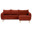 ECKSOFA Rostfarben Flachgewebe  - Rostfarben/Buchefarben, KONVENTIONELL, Holz/Textil (230/144cm) - Carryhome