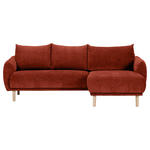 ECKSOFA Rostfarben Flachgewebe  - Rostfarben/Buchefarben, KONVENTIONELL, Holz/Textil (230/144cm) - Carryhome