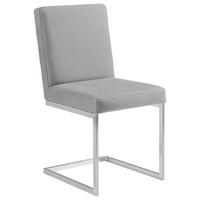 SCHWINGSTUHL  in Stahl Mikrofaser  - Edelstahlfarben/Hellgrau, Design, Textil/Metall (45/91/58cm) - Moderano