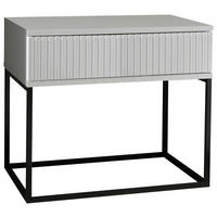 NOĆNI ORMARIĆ bijela, crna   - bijela/crna, Moderno, drvni materijal/metal (60/52/38,5cm) - Livetastic