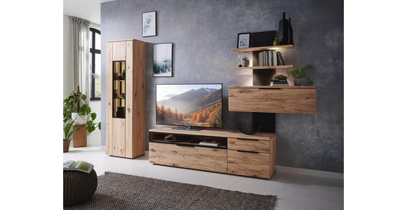 VITRINE in massiv Kernbuche Buchefarben - Anthrazit/Buchefarben, Natur, Glas/Holz (60/213/39cm) - Valnatura