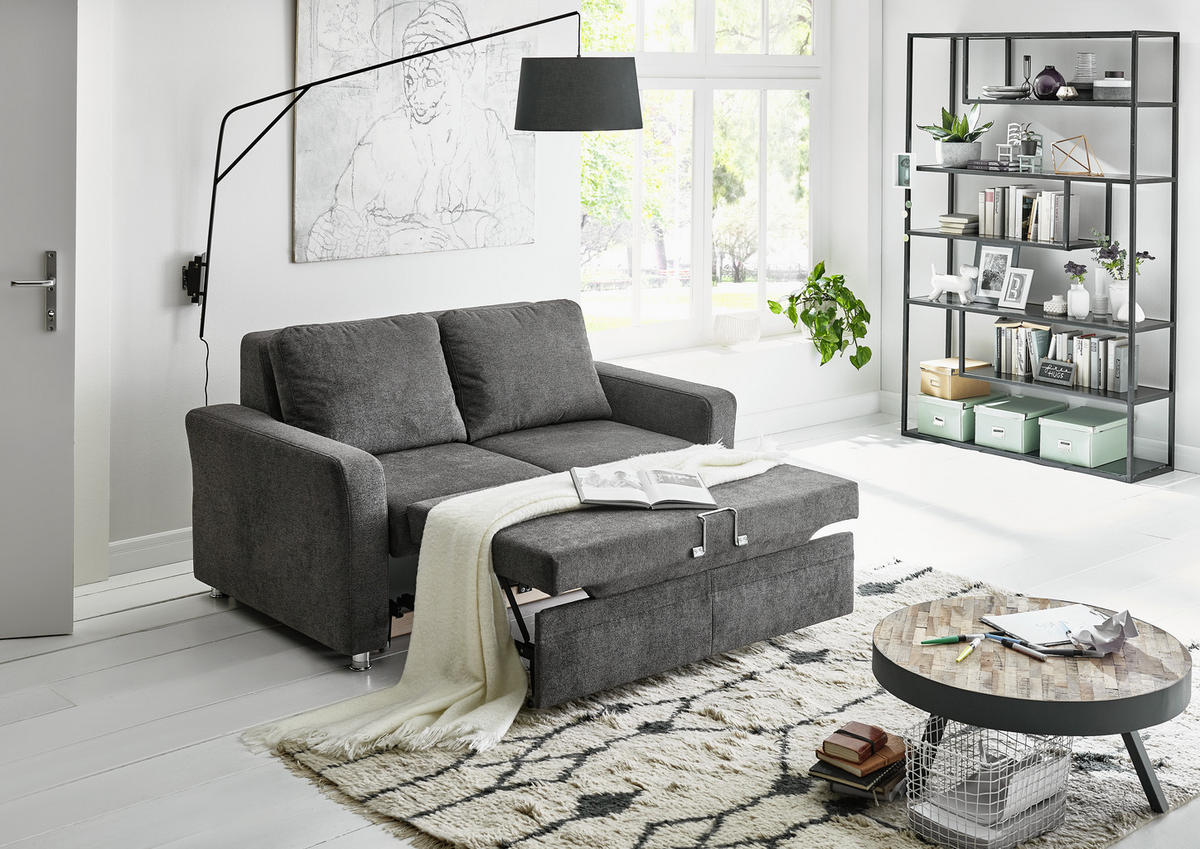 SCHLAFSOFA Naturfarben  - Naturfarben, KONVENTIONELL, Textil/Metall (206/90/100cm) - Beldomo Style