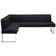 ECKBANK 174/213 cm Mikrofaser Schwarz, Chromfarben Metall   - Chromfarben/Schwarz, Design, Textil/Metall (174/213cm) - Novel